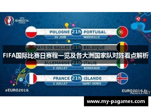 FIFA国际比赛日赛程一览及各大洲国家队对阵看点解析